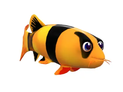 Clown loach fish animated  Low-poly 3D model
