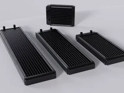 Water cooling radiators - 120-480mm 3D Model Pack
