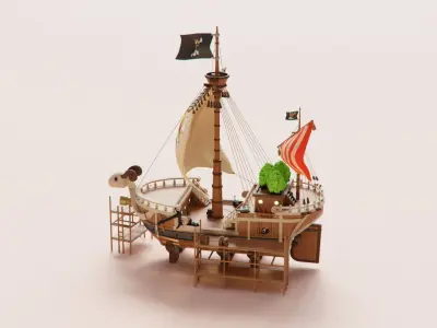 One Piece Going Merry Grand Ship 3D model