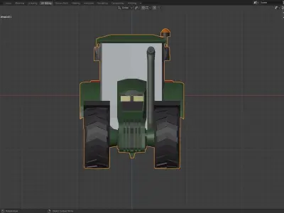 LOW POLY Tractor John Deere 5S Low-poly 3D model
