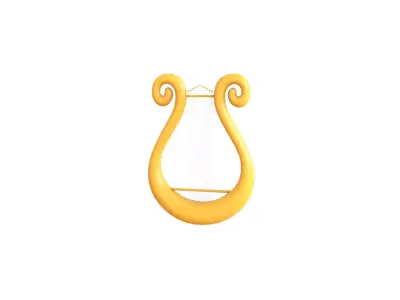 Low Poly - Cartoon Harp Low-poly 3D model