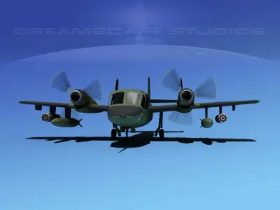Grumman OV-1D Mohawk V04 3D model