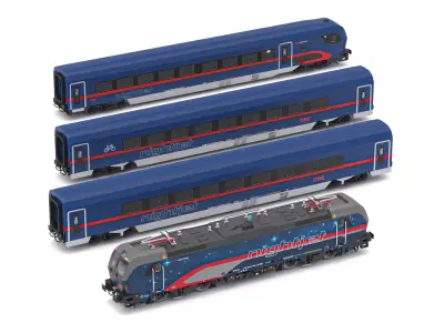 Passenger Train OBB Nightjet Collection 2 3D model