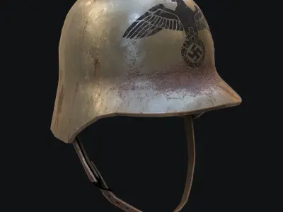 Rusty Nazi Helmet Low-poly 3D model