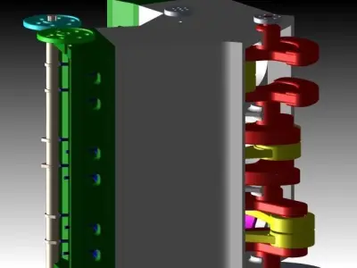 v6 engine Free 3D model