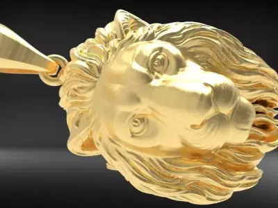 Lion head pendant Hollow Light weight Jewelry 3D print model purchase