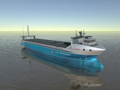 MV Yara Birkeland ship 3d model Low-poly 3D model