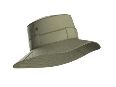 Olive Bucket Hat 3D model