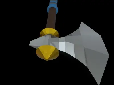 Low Poly Metallic Fantasy Axe 1 Low-poly 3D model