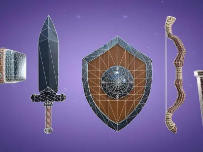 Stylized Weapon Pack 1 - Medieval Fantasy Low-poly 3D model