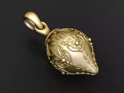  gold egg pendant 3D printable model  3D print model