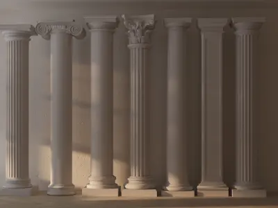 Roman column European assembly phase 1 -004 Low-poly 3D model