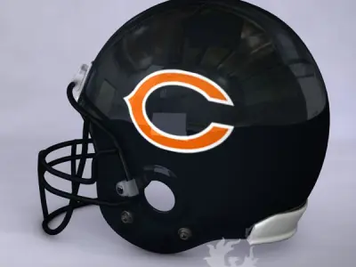 Chicago Bears official game helmet 3D model