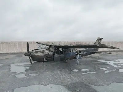 destroyed plane 017 am165 3D model