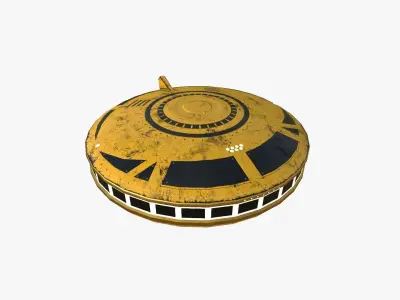 Alien Spaceship UFO A08 Yellow Dirt - Sci Fi Spacecraft Design Low-poly 3D model