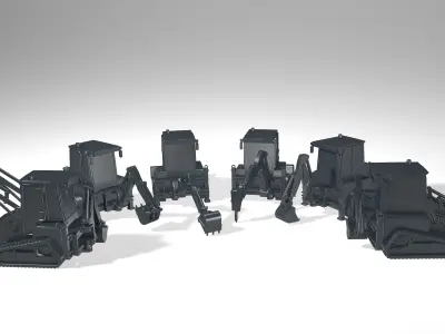 model of a crawler mini tractor JCB 3D model