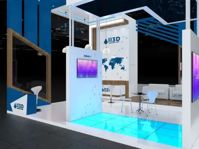 Exhibition Stand Stall Two Side Open 7X7 3D model purchase