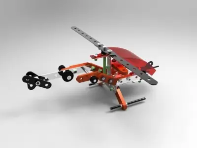Meccano Helicopter Free 3D model
