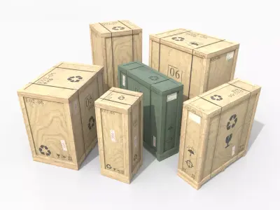 Customizable Wooden Crate Pack - Tall Assets