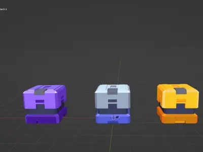 box chest lowpolly Low-poly 3D model