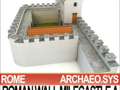 Ancient Roman Mile Castle A 3D model