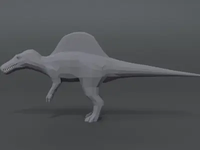 Low Poly Cartoon Spinosaurus Dinosaur Low-poly 3D model
