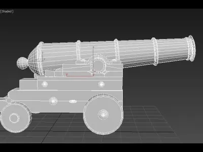 Pirates cannon Low-poly 3D model