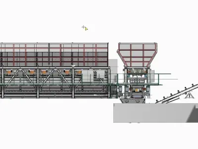 Concrete batching plant hopper feeders 200Ton-Hour 3D model