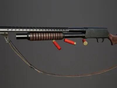 PBR Stevens Model 520-30 Low-poly 3D model
