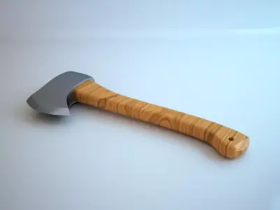 Simple Wooden Axe Low-poly 3D model