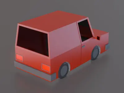 Van Car Free low-poly 3D model purchase