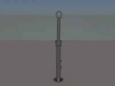 Piston metal pole Free 3D model