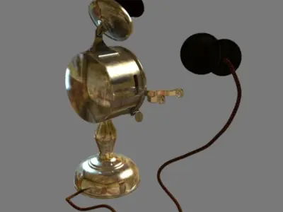 vintage telephone Low-poly 3D model