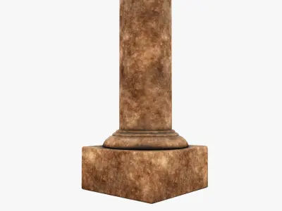 Column wooden Low-poly 3D model get