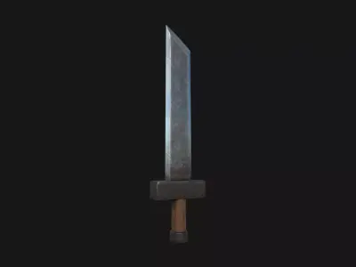low poly sword Free low-poly 3D model 4