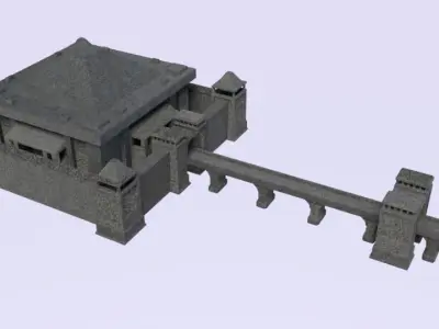 Low Poly Detailed Middle Age Medieval Castle for Strategy Games Low-poly 3D model