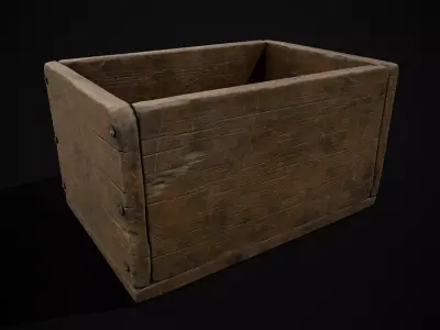 Plain Wood Crate Low-poly 3D model