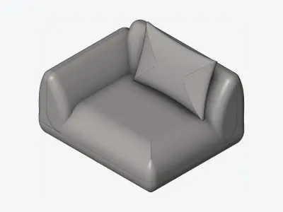 Chair - Sofa - Contemporary - Jack - Armrest Left Low-poly 3D model
