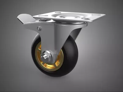 HEAVY DUTY SWIVEL CASTER CASTOR ROLLER WHEEL TIRE BRAKE LOCK IN 3D model