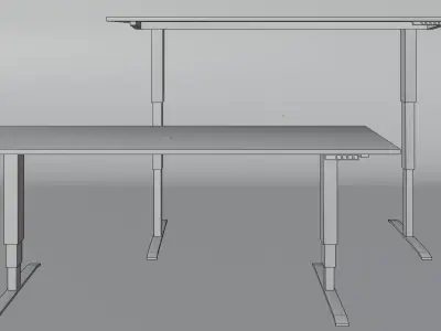  Walnut Raisable Desk Free low-poly 3D model