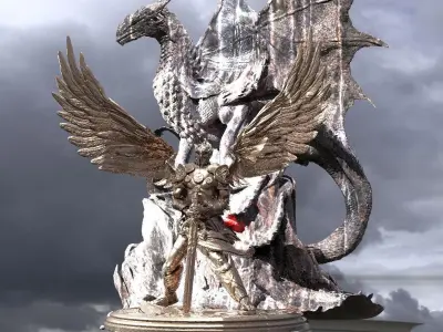 Serafim Warrior Sculpture Dragon lance 1  3D model