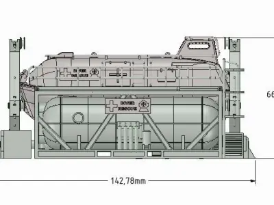 Davit for diver lifeboat type D 3D print model