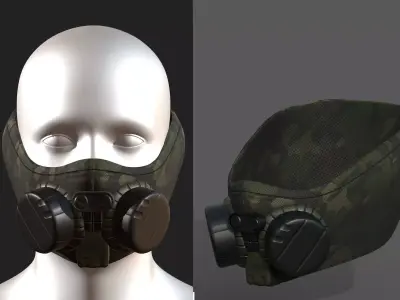 Gas mask helmet scifi fantasy armor hats military Low-poly  Low-poly 3D model
