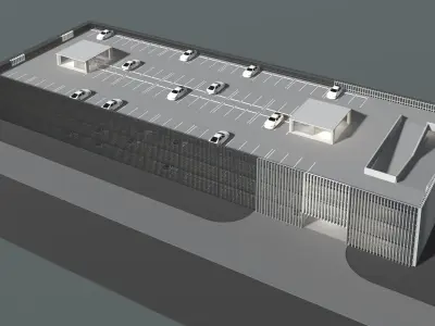 Parking garage buildings 3D Model Pack