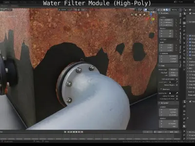 Water Filter Module High-Poly Version 3D model
