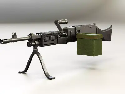 M240 Machine Gun Low-poly 3D model purchase