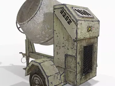 Cement Mixer Low-poly 3D model