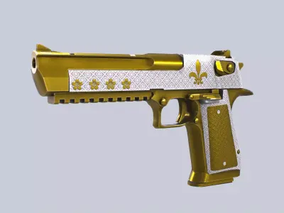 Royal Gold Desert Eagle Low-poly 3D model