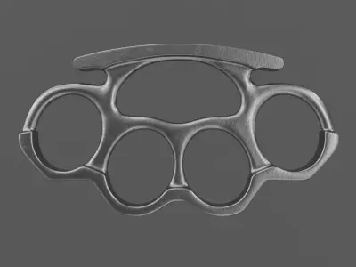 Knuckle metal fist ring 3D model
