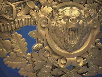 Carved clock for 3D printing and CNC 3D print model 17
